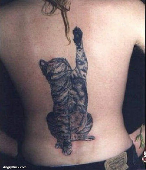 Cat Playing Tattoo