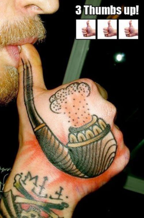 Hand Pipe Tattoo