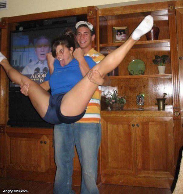 Intense Girl Stretching