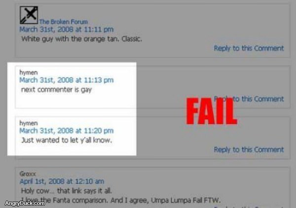 Next Commenter is Gay