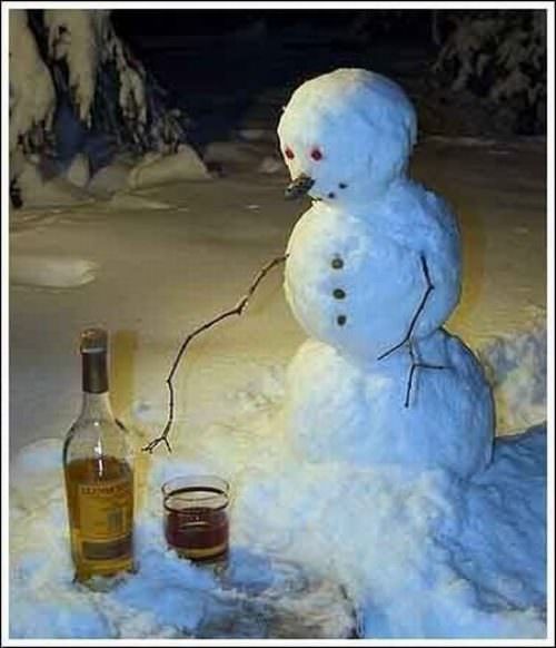 Thirsty Snowman