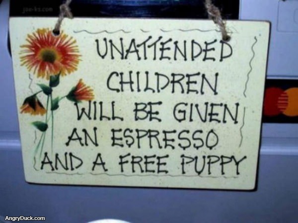 Unattended Children Will Be