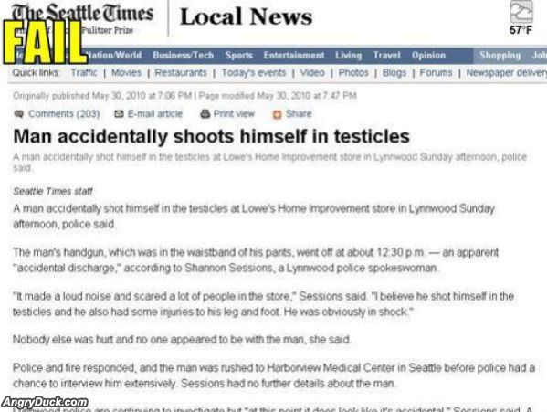 Man Shoots Himself