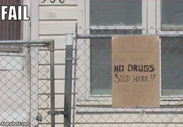 No Drugs Sold Here