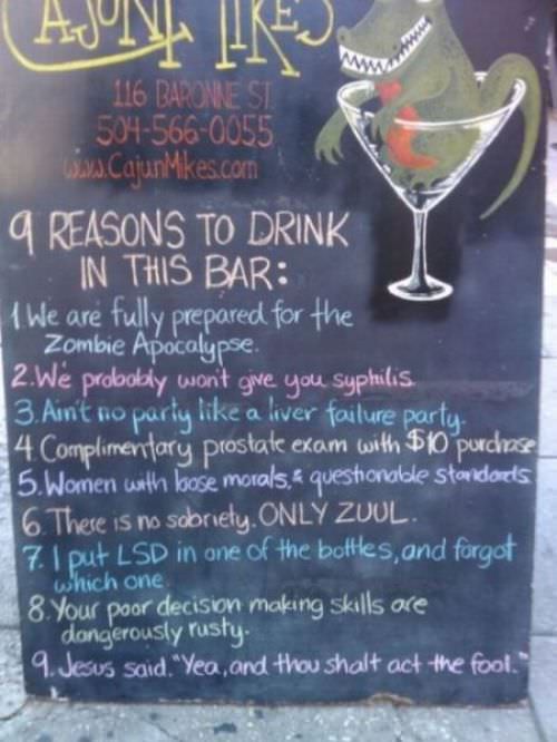 Reasons To Drink Here