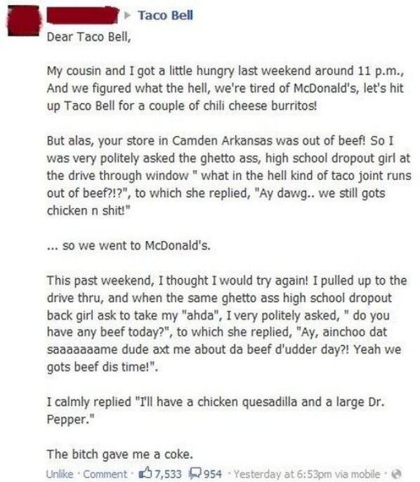 Dear Taco Bell