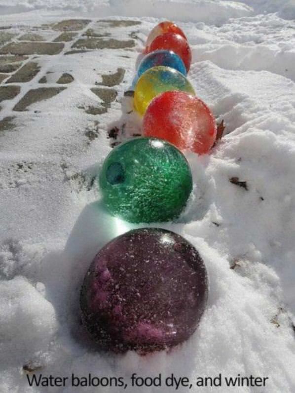 Water Balloons In Winter