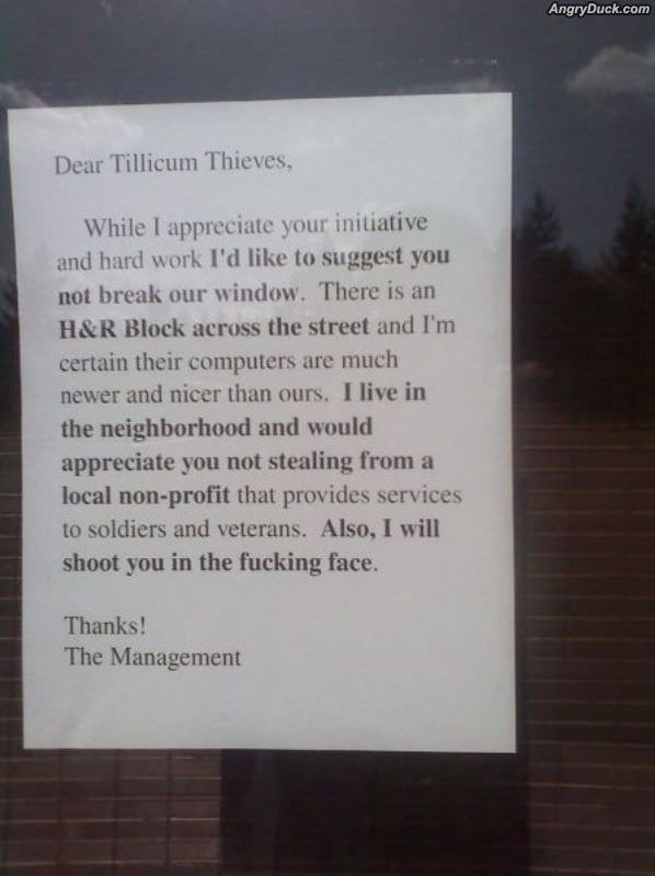 Dear Tillicum Thieves