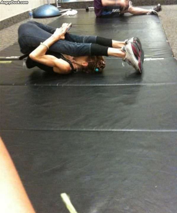 Just Texting And Yoga