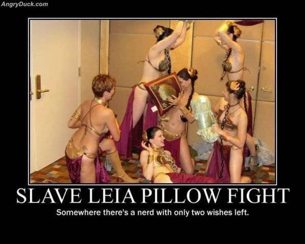 Slave Leia Pillow Fight