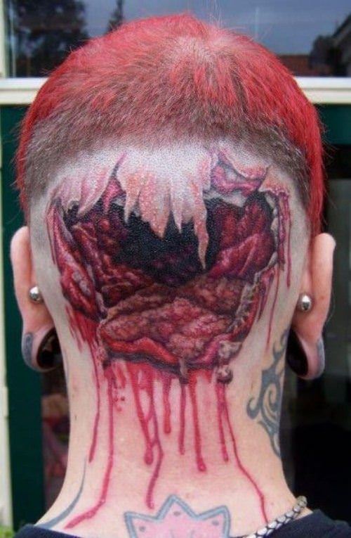 Brains Removed Tattoo