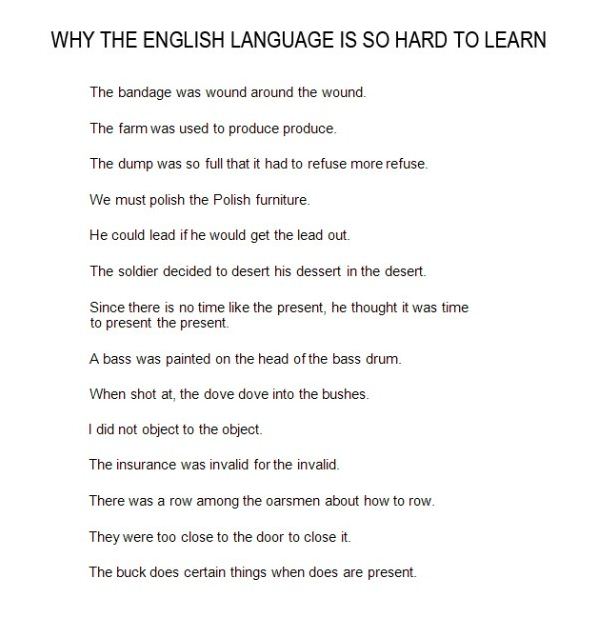 Why English Is Hard To Learn