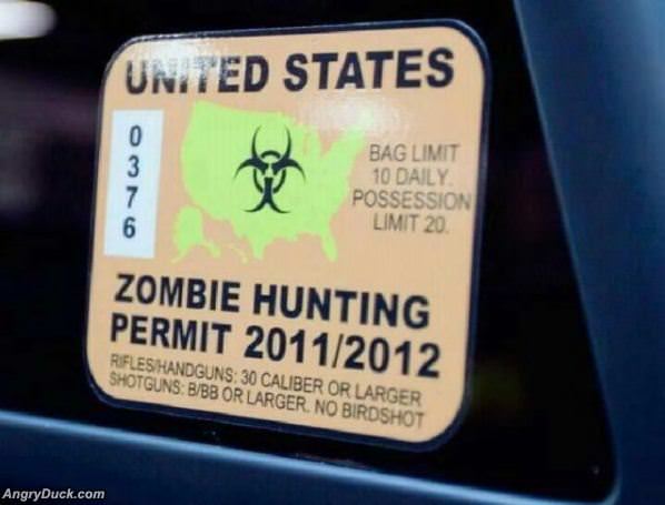 Zombie Hunter Permit
