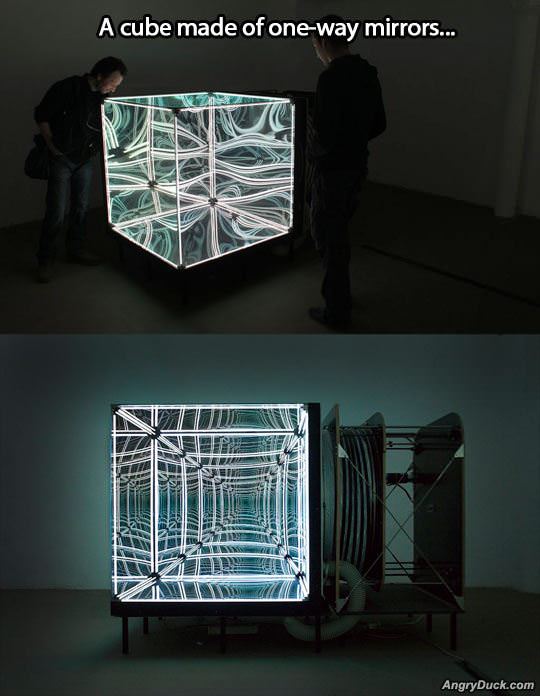 Cube Of One Way Mirrors