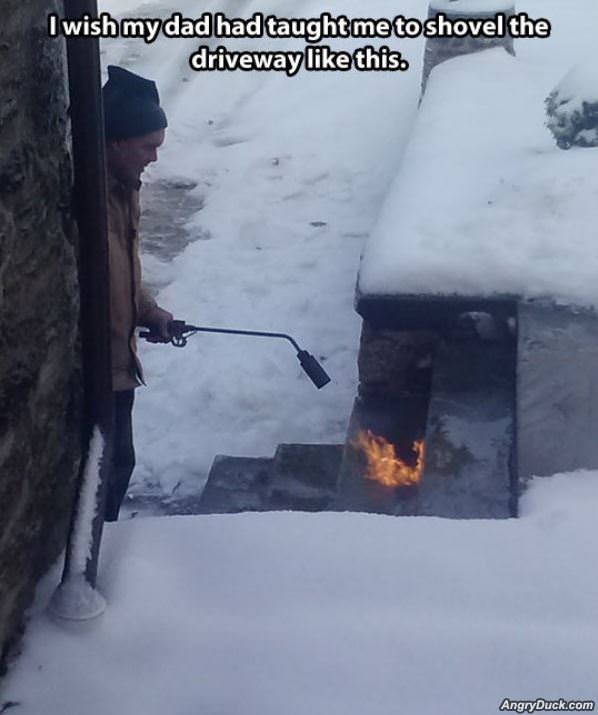 Shoveling The Driveway