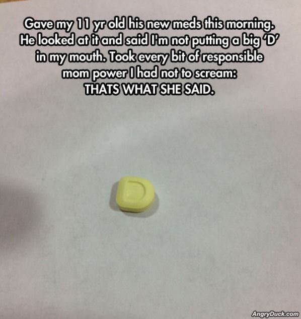 D Shaped Pill