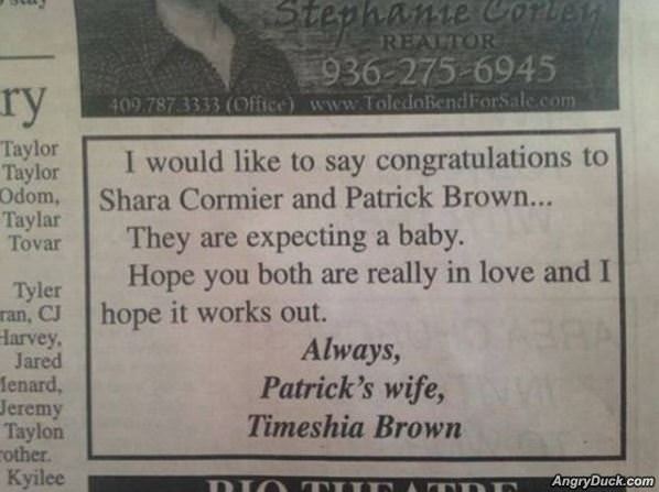 Congratulations Patrick