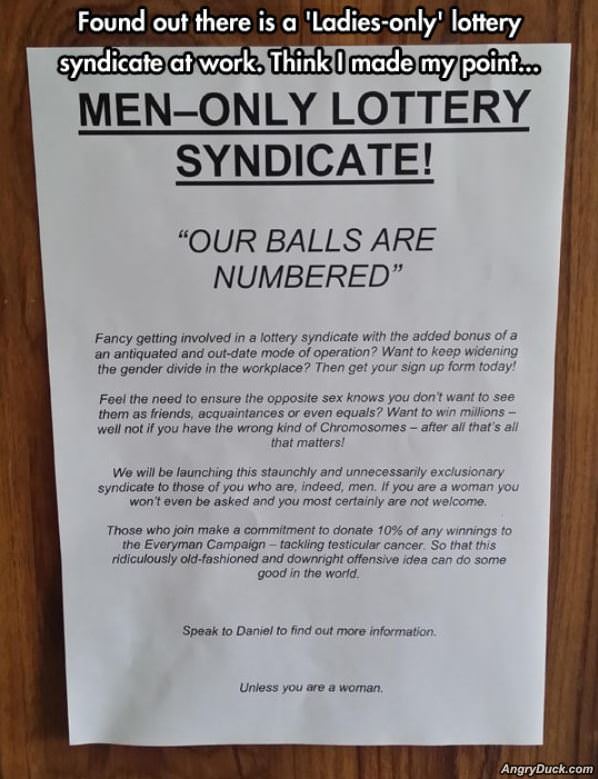 Men Only Lottery