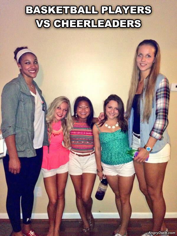Basketball Players Vs Cheerleaders
