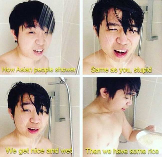 How Asian People Shower