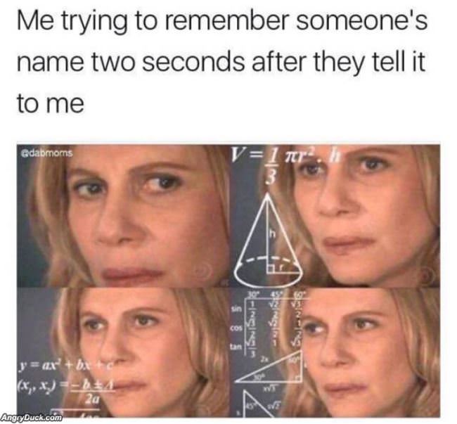 Not Too Good With Names