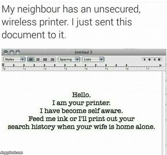 Unsecured Wireless Printer