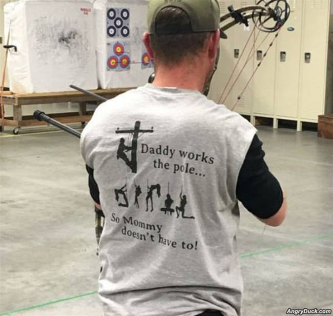 Daddy Works The Pole
