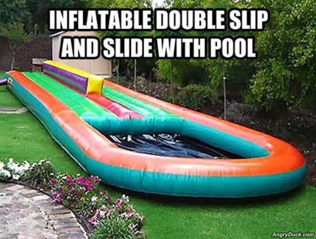 Double Slip And Slide Swimming Pool