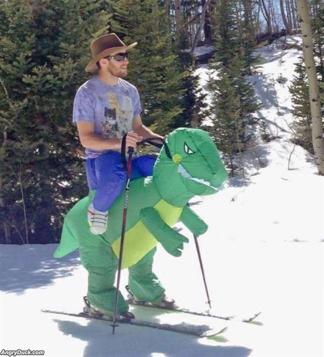 Having A Fun Day Skiing