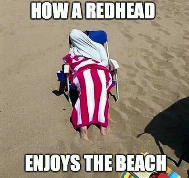 How Redheads Enjoy The Beach