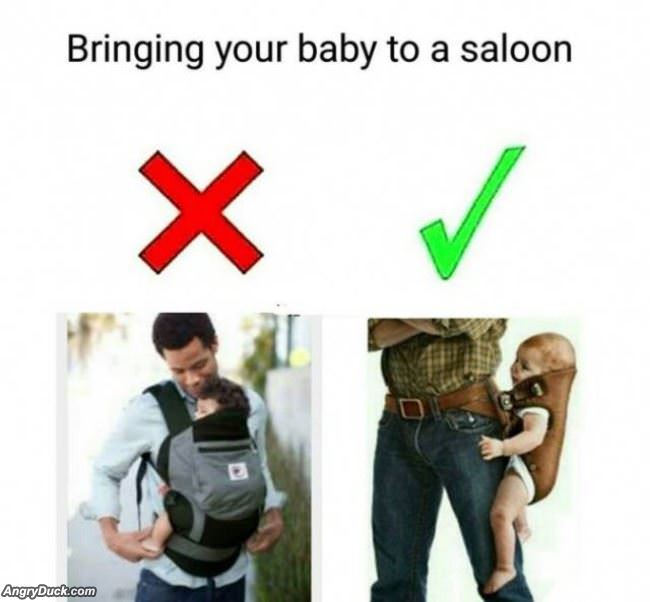 Baby At A Saloon