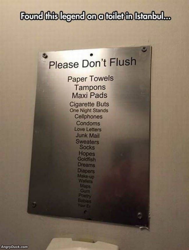 Dont Flush Those