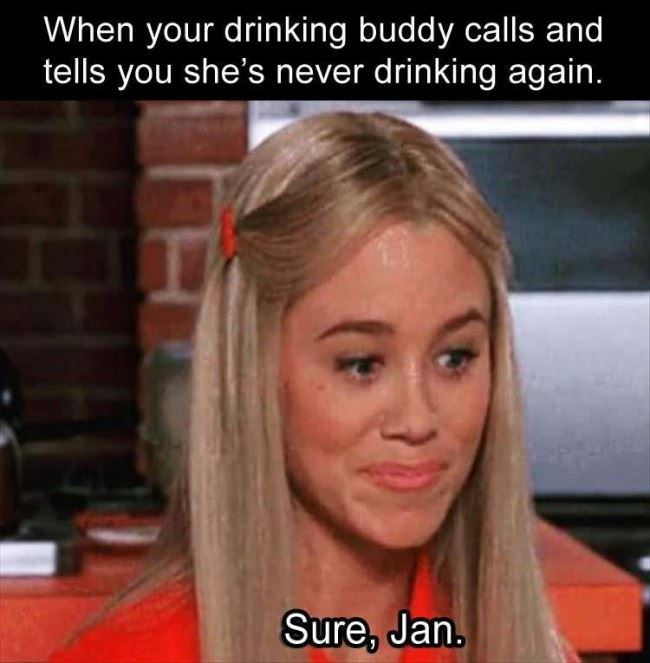 Never Drinking Again