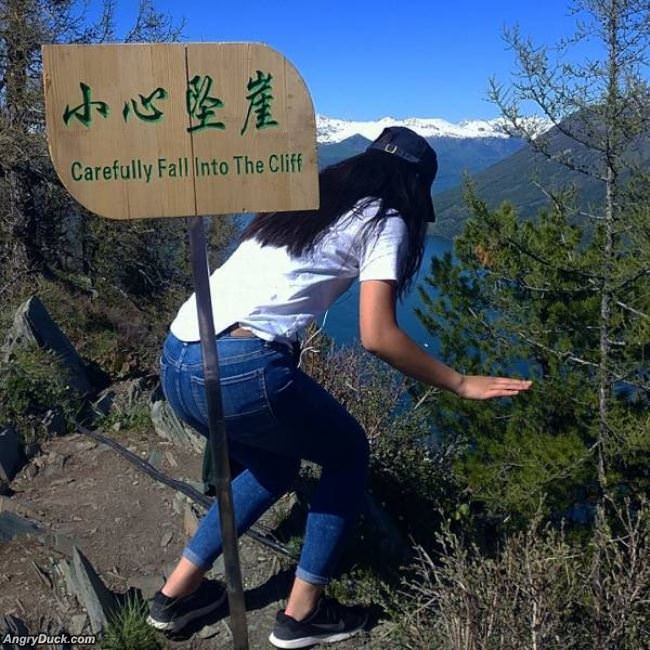 Carefully Fall Into The Cliff