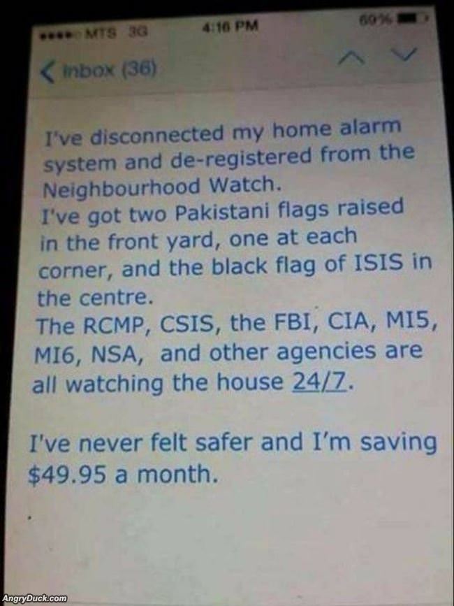 I Have Never Felt Safer