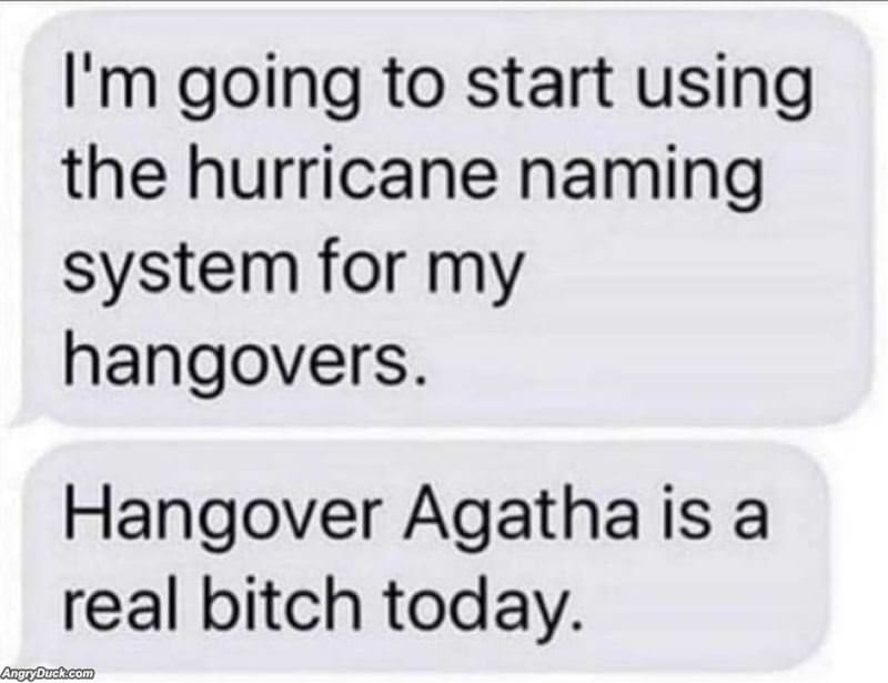 Starting To Name My Hangovers