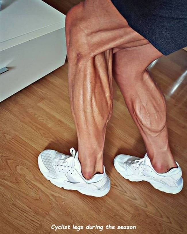 Cyclist Legs During The Season