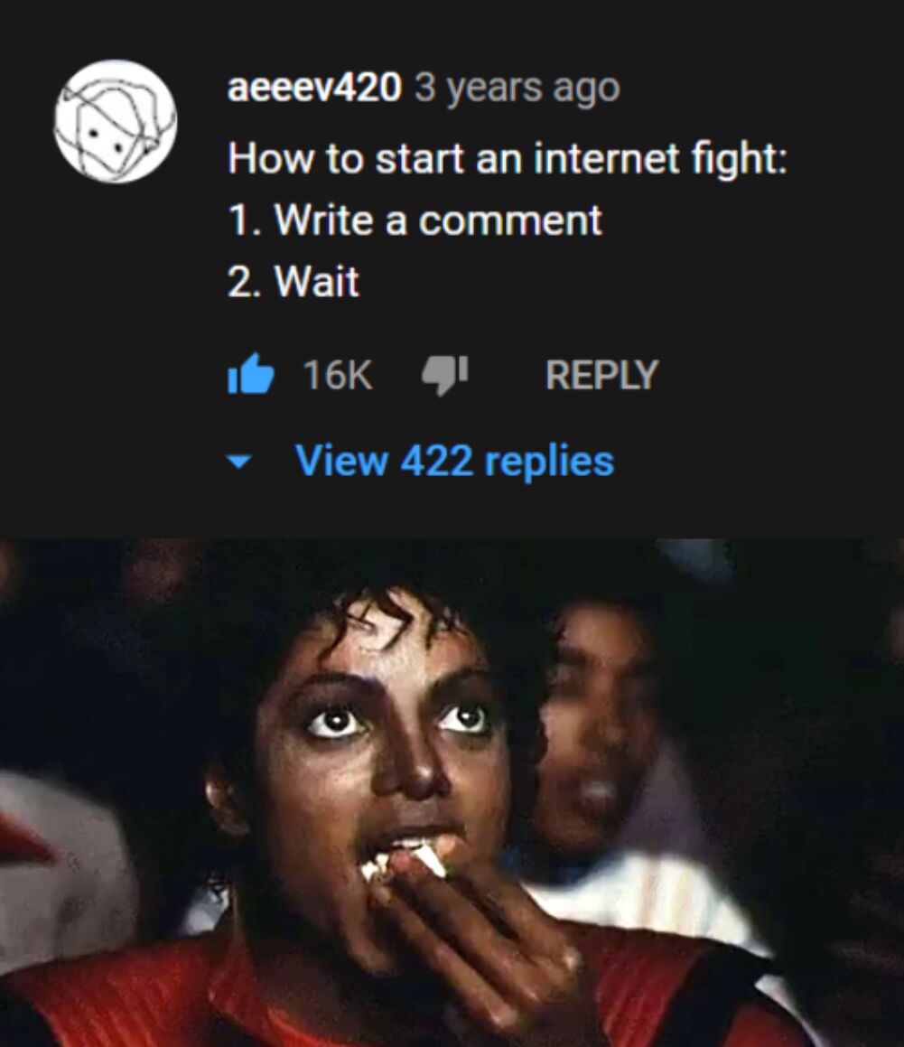 how to start an internet fight