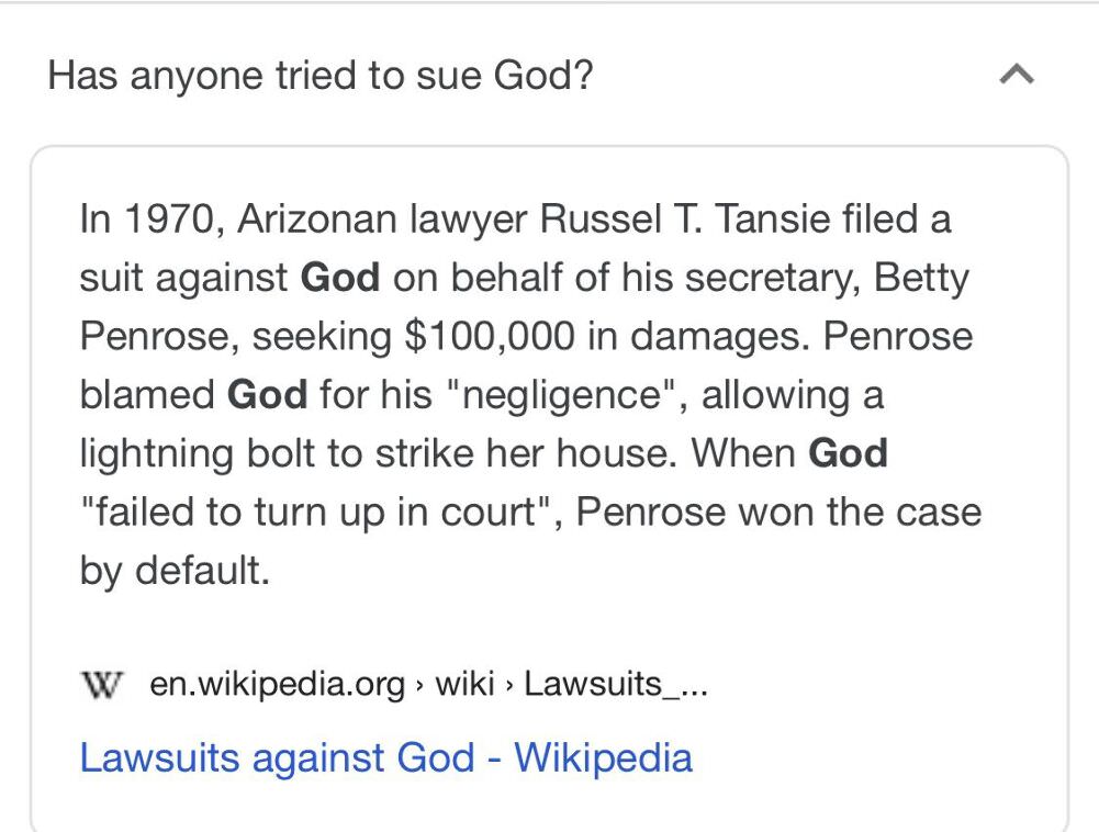 sued god