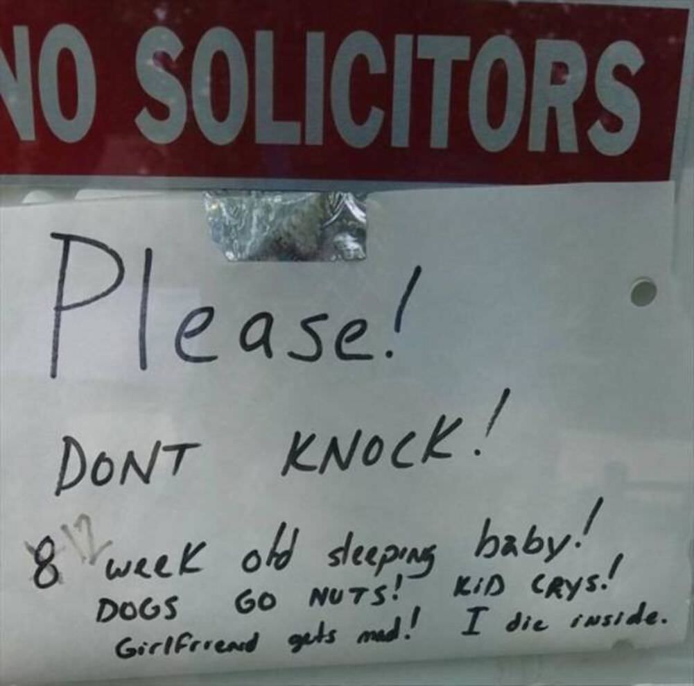 please no knocking
