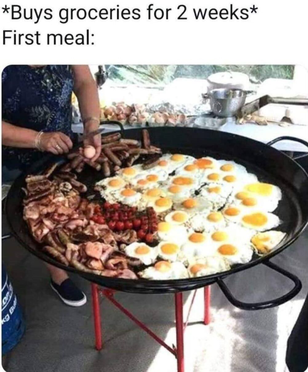 bought groceries for 2 weeks