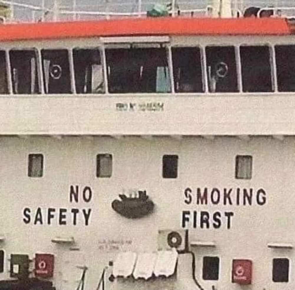 no safety smoking first