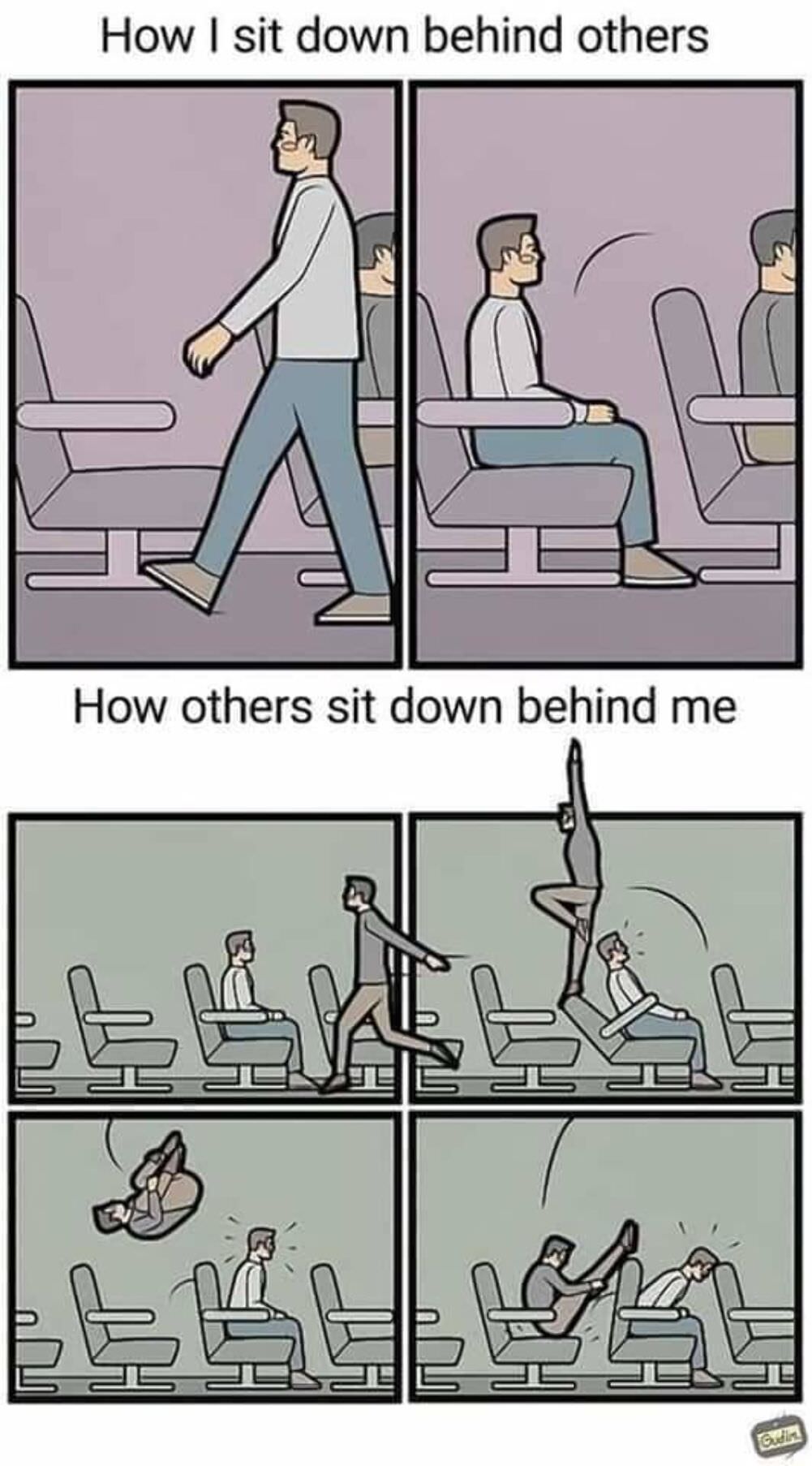 sitting  behind others