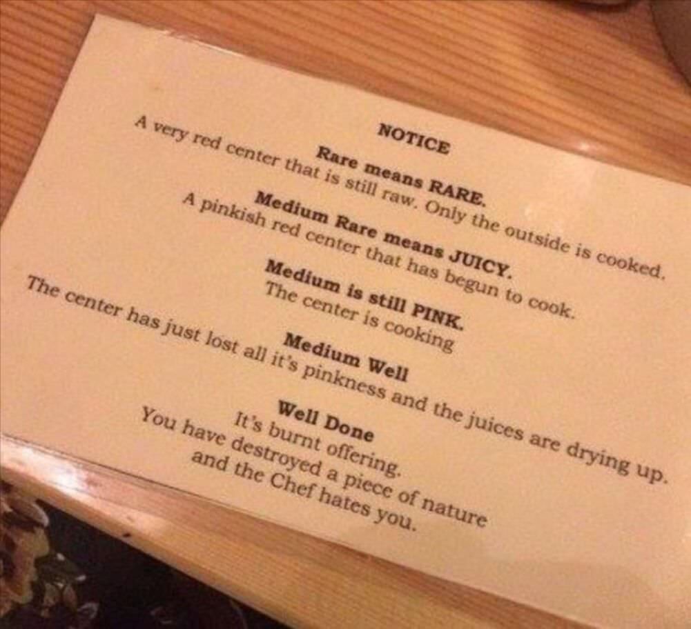 how do you want your meat