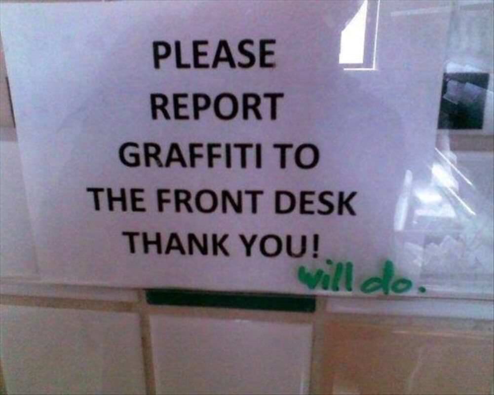 please report to the front desk