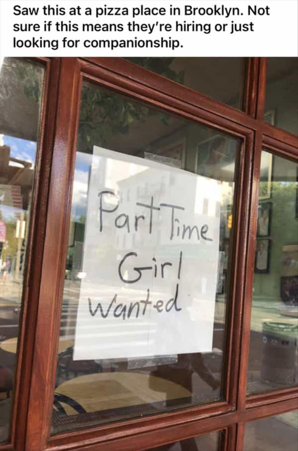 part time girl wanted