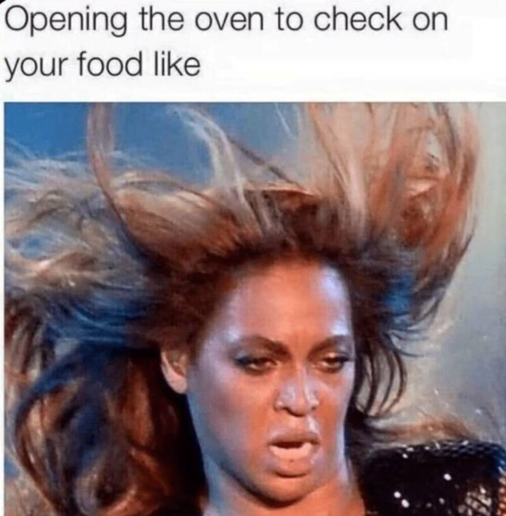 opening the oven