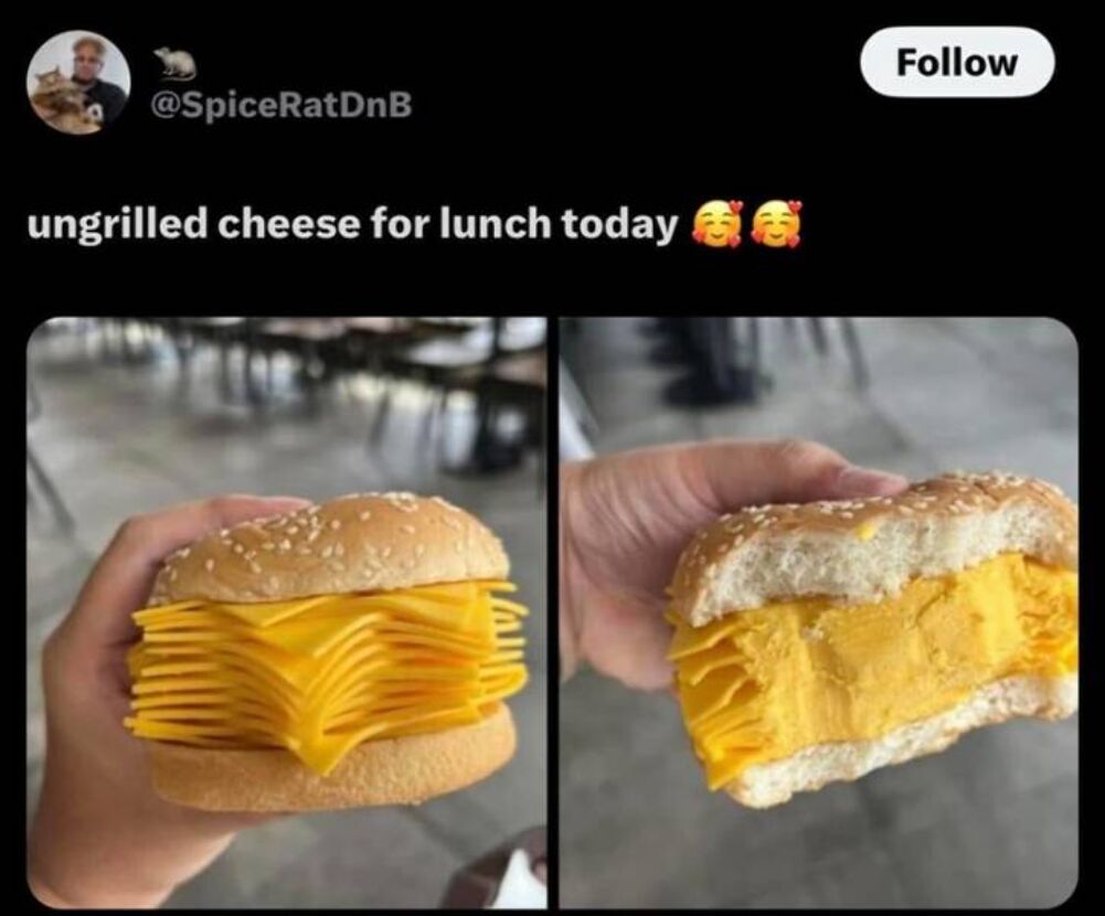 ungrilled cheese