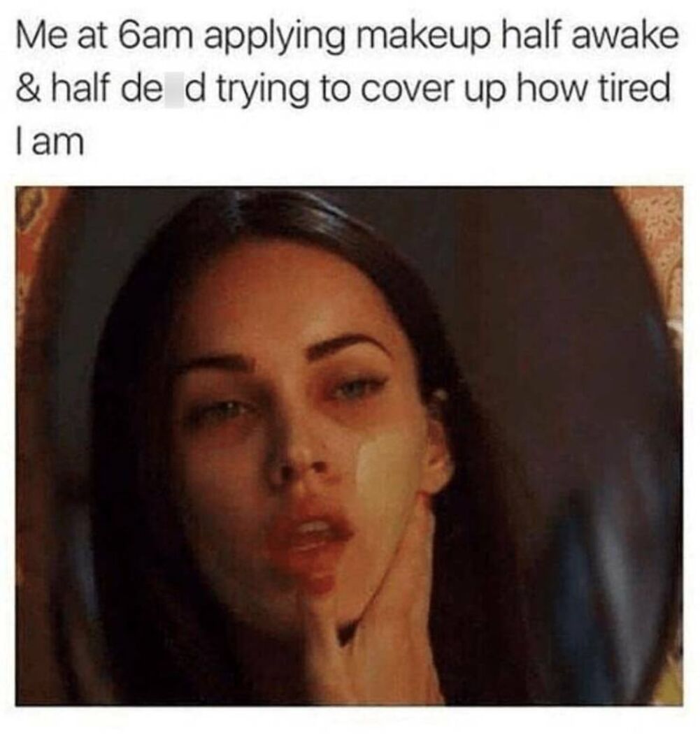 putting makeup on
