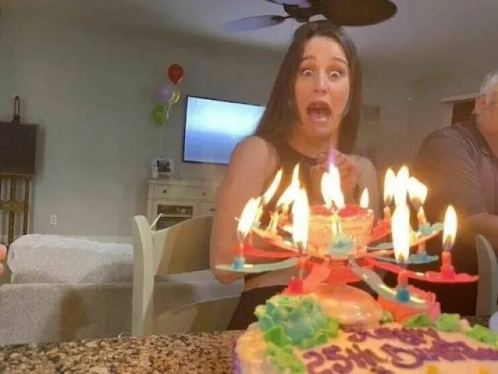 the cake is on fire